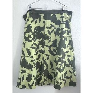 Sherry Taylor Skirt Womens‎ Plus 3X Floral Print A-Line Lined Linen Fairy Garden